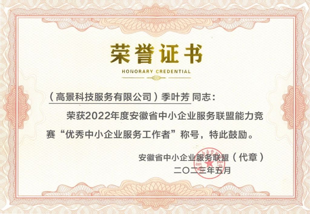 中瑞高景“研发管理体系标准化咨询服务”荣获2022年度安徽省中小企业服务联盟能力竞赛“创新服务项目”(图2)